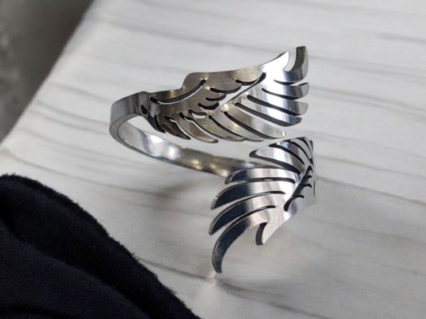 bague ailes d'ange acier inoxydable